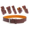 FUERI 6 Pcs Leather Scaffolding tool belt for Carpenters and Electricians Maroon