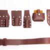 FUERI 6 Pcs Leather Scaffolding tool belt for Carpenters and Electricians Maroon