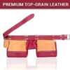 FUERI Heavy Duty Construction Tool Belt, 11 Pockets Tool Pouch Maroon