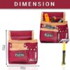 FUERI Heavy Duty Construction Tool Belt, 11 Pockets Tool Pouch Maroon