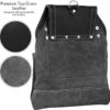 FUERI Leather Tool Pouch for Carpenters 10 Pocket Framers Belt Bag Black