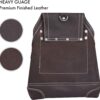 FUERI Leather Tool Pouch for Carpenters 10 Pocket Framers Belt Bag Chocolate