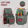 FUERI Nylon & Leather Tool Belt for Men | Heavy Duty Tool Bag set with 2 Pouches Maroon & Green