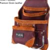 FUERI Professional 10 Pocket Carpenter Tool Pouch Framers Bag Maroon