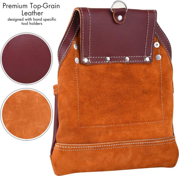 FUERI Professional 10 Pocket Carpenter Tool Pouch Framers Bag Maroon