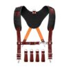 FUERI Tool Belt Suspender with 4 Detachable D-Loop for Construction Tool Belt Maroon