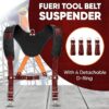 FUERI Tool Belt Suspender with 4 Detachable D-Loop for Construction Tool Belt Maroon