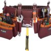 FUERI Tool Pouch Framers Combo Tool Belt Tool Kit Maroon