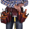 FUERI Tool Pouch Framers Combo Tool Belt Tool Kit Maroon