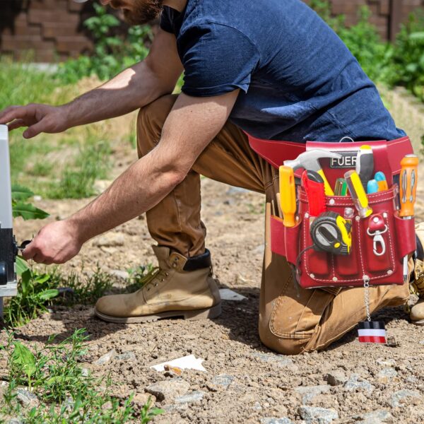 Professional 4 Pocket Electrician Tool Pouch Tool Bag Tool Kit Maroon