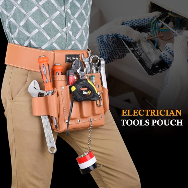 Professional 4 Pocket Electrician Tool Pouch Tool Bag Tool Kit Tan