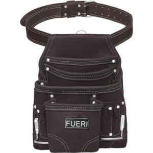 FUERI Finish Leather Tool Pouch for Carpenters 10 Pocket