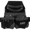 FUERI Leather Tool Pouch for Carpenters 5 Pocket Framers Belt Bag Kit black