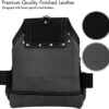 FUERI Leather Tool Pouch for Carpenters 5 Pocket Framers Belt Bag Kit black