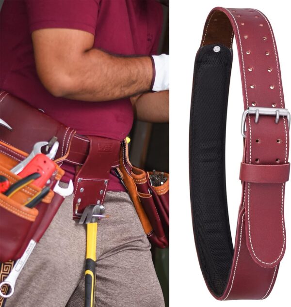 FUERI Premium Grain Leather Tool Work belt Maroon