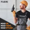 FUERI Tool Belt Suspender with 4 Detachable D-Loop Black