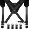 FUERI Tool Belt Suspender with 4 Detachable D-Loop Black